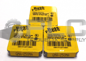 LOT OF 3 PACKS NEW BUSS GMA-250MA FUSES 3 PACKS OF 5