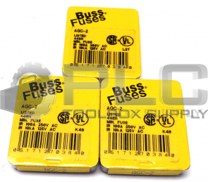 LOT OF 3 PACKS NEW BUSS AGC-2 FUSES 3 PACKS OF 5
