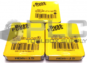 LOT OF 3 NEW BUSS MDA-15 FUSES 