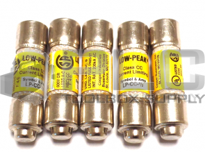 LOT OF 5 NEW BUSSMANN LP-CC-1/2 LOW PEAK TIME DELAY FUSE 