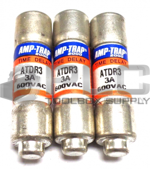 LOT OF 3 NEW FERRAZ SHAWMUT ATDR3 3A 600VA TIME DELAY FUSE 