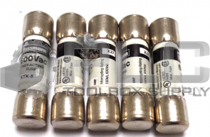LOT OF 5 NEW BUSSMANN KTK-8 FAST ACTING FUSE 