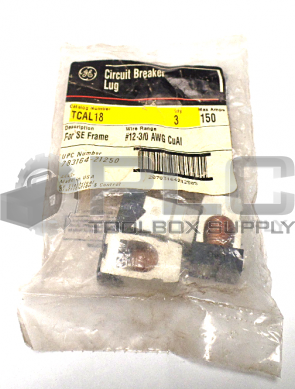 NEW LOT OF 3 GENERAL ELECTRIC TCAL18 SINGLE LUG
