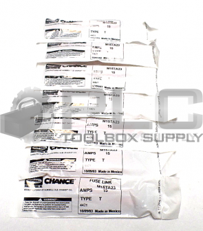 NEW LOT OF 7 CHANCE M15TA23 FUSE LINK TYPE T 15 AMPS
