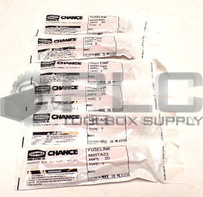 NEW LOT OF 6 CHANCE M20TA23 FUSE LINK TYPE T 20 AMPS