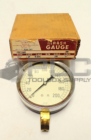 NEW MARSH INSTRUMENT 024-141 PRESSURE GAUGE 3 1/2'' 