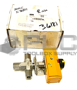 NEW PARKER 8F-B8XS2-SS-61ADX BALL VALVE WITH 61ADX ACTUATOR