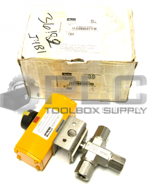NEW PARKER 8F-B8XJ-SS-61ADX 3 WAY BALL VALVE WITH ACTUATOR