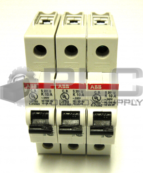 LOT OF 3 AB S 201 UK-10A CIRCUIT BREAKER