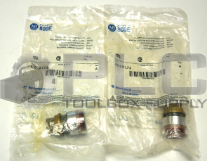 NEW LOT OF 2 ALLEN BRADLEY 800EM-LF4 /SER A FLUSH PUSH BUTTON RED