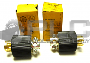 NEW LOT OF 2 HUBBELL 3521 TWIST LOCK PLUG 5-WIRE 20AMP, 250V 