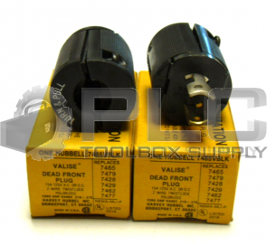 NEW LOT OF 2  HUBBELL 7465VBLK VALISE DEAD FRONT PLUG