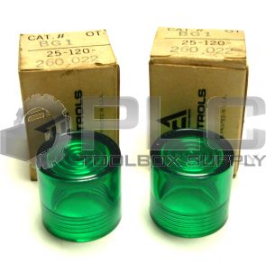 NEW LOT OF 2 ALLIS-CHALMERS OT-BG1 GREEN REPLACEMENT LENS 25-120-260.022