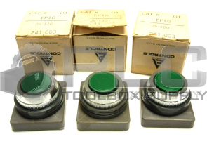 NEW LOT OF 3 ALLIS-CHALMERS OT-EP1G PUSH BUTTON GREEN 25-120-241,003