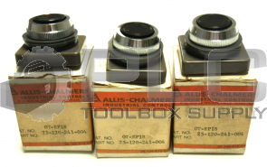 NEW LOT OF 3 ALLIS-CHALMERS OT-EP1B PUSH BUTTON BLACK 25-120-241-004