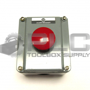 ALLEN BRADLEY 800T-1TZ SER.M ENCLOSURE W/800T-D E-STOP PUSH BUTTON 