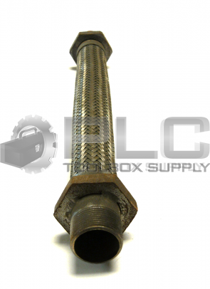 NEW STAINLESS STEEL BRAIDED TUBE 18'' X 1 1/2 '' THREADED