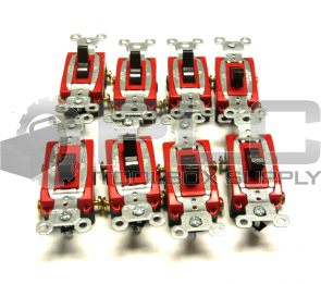 NEW LOT OF 8 P & S CS20AC3 LIGHT SWITCH RED