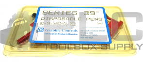 NEW PACK OF 6 GRAPHIC CONTROLS 82-39-0402-06 RED DISPOSABLE PENS
