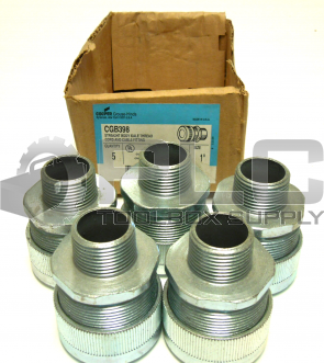 NEW COOPER CGB398 STRAIGHT BODY MALE THREAD CORD & CABLE FITTING QUANTITY 5 1"