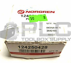 NEW NORGREN 124250428 PNEUMATIC FITTING 1/4'' BOX OF 10