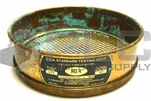 U.S.A. STANDARD TESTING SIEVE NO. 4 DIAMETER 8" MM. 4.75 INCHES .187