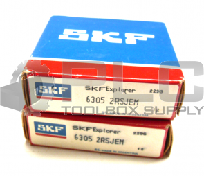 NEW LOT OF 2 SKF 6305 2RSJEM  BALL BEARING 
