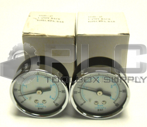 NEW LOT OF 2 BAR 102D-2" PRESSURE GAUGE 1/4 NPT BACK 60PSI/KPA/BAR