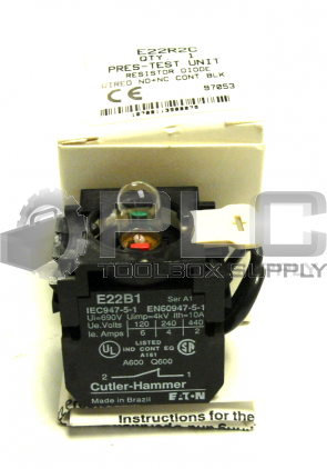 NEW EATON E22R2C /SER A1 INDICATING LIGHT 120V 1NO/1NC E22B1