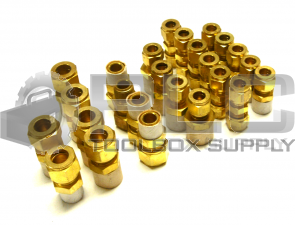 NEW LOT OF 25 SWAGELOK COUPLING CONNECTORS 1/2" 3/8" BRASS
