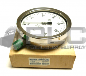 NEW MCDANIEL 316SS 0-30 PSI GAUGE 1/2" CONNECTION  7"