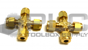 NEW LOT OF 2 PARKER 1/4" CROSS UNION FITTING 4 WAY BRASS