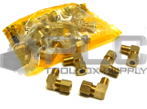 NEW LOT OF 15  PARKER 2P249 COUPLING FITTING 90 DEGREE 1/4" BRASS