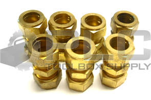 NEW LOT OF 7 BRASS 3/4" COUPLING FITTING BRASS