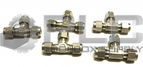NEW LOT OF 5 PARKER & GYROLOK 1/4" TEE CONNECTORS