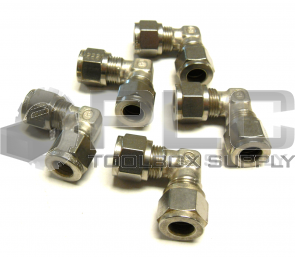 NEW LOT OF 5 GYROLOK 3/8 ELBOW COUPLING FITTING 