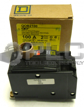 NEW SQUARE D QOB2100 BOLT-ON CIRCUIT BREAKER 100 A 2 POLE 120/240 V 50/60 HZ