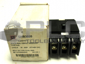 NEW CUTLER-HAMMER GHB3020 INDUSTRIAL CIRCUIT BREAKER 3 POLE 20 AMP 277/480 VAC