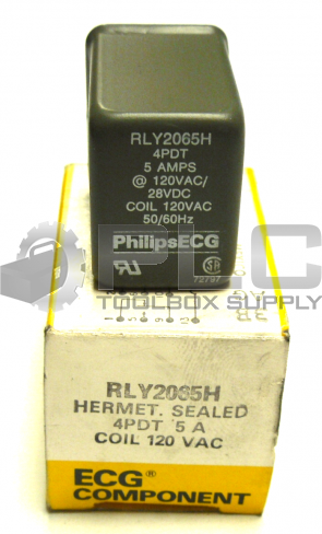 NEW PHILIPS ECG RLY2065H RELAY HERMET.SEALED 4PDT 5 A COIL 120 VAC