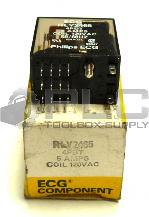 NEW IN BOX PHILIPS ECG RLY2465 RELAY 4PDT 5AMP 120VAC COIL 50/60HZ 14BLADE
