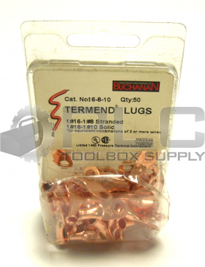 NEW SEALED BUCHANAN 16-8-10 TERMEND LUGS QTY 50