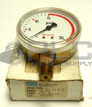 NEW IN BOX WIKA 111.11 GAUGE 2.5" 30 PSI 1/4" NPT/LM