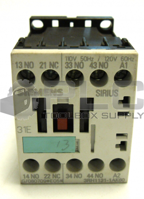 SIEMENS 3RH1131-1AK60 CONTROL RELAY 120V 60HZ