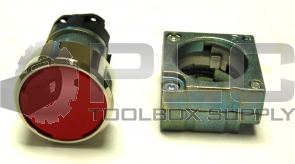 NEW SIEMENS 3SB3500-0AA21 RED PUSH BUTTON W/ROUND METAL RING/BEZEL