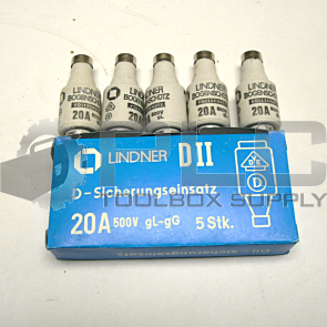 NEW BOX OF 5 LINDER 20A BOTTLE FUSE 500V