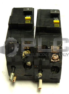 LOT OF 2 SQUARE D Q0215 GFCI CIRCUIT BREAKER 2 POLE QO215 
