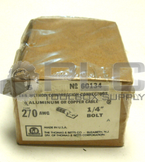 NEW T&B 60134 METHOD COMPRESSION CONNECTORS QTY 5 IN BOX 1/4" BOLT 2/0AWG