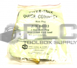 NEW SUPER TREX 84003 MALE PLUG 2 POLE MALE PLUG 
