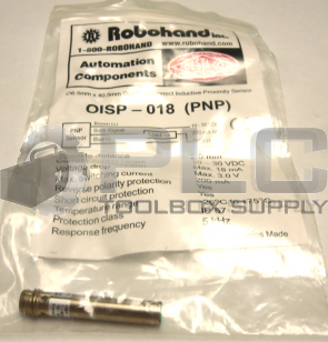 NEW ROBOHAND OISP-018 QUICK DISCONNECT INDUCTIVE PROXIMITY SENSOR 06.5MMX40.5MM