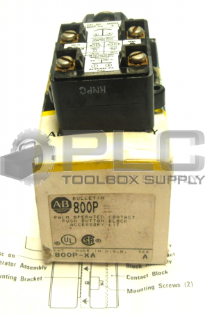 NEW ALLEN BRADLEY 800P-XA PALM OPERATED CONTACT PUSH BUTTON BLOCK SER A